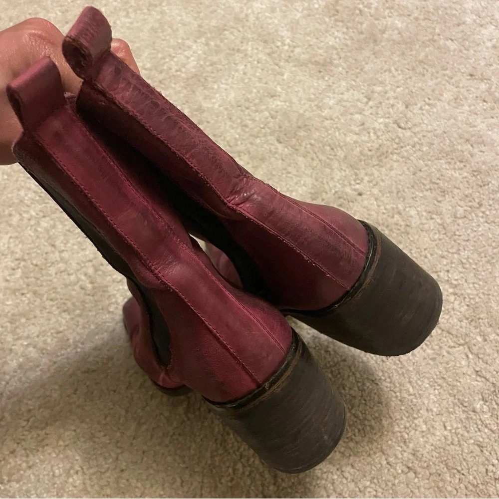 Free people Chelsea Red Ankle Boots size 38 - Picture 3 of 7